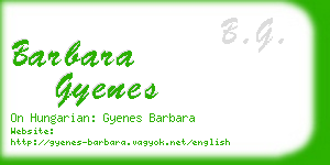 barbara gyenes business card